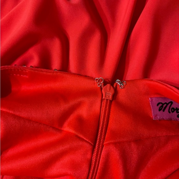 Morgan & Co. Floor Length Coral Dress. Size 6. - Picture 3 of 7